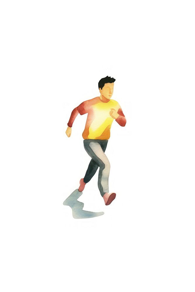 Running man running adult white background. AI generated Image by rawpixel.