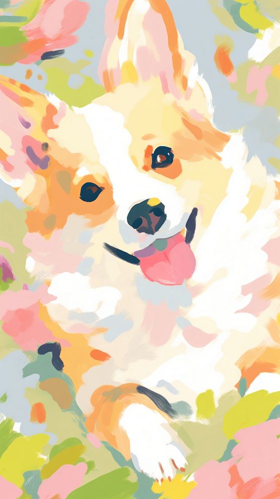 Corgi dog painting backgrounds abstract.