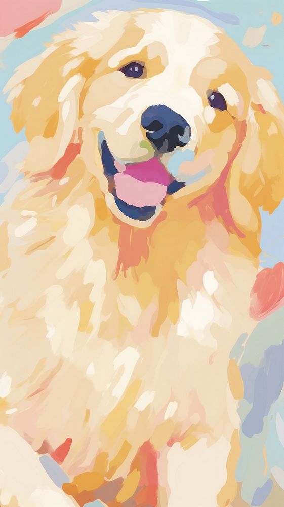 Golden retriever dog backgrounds abstract painting.