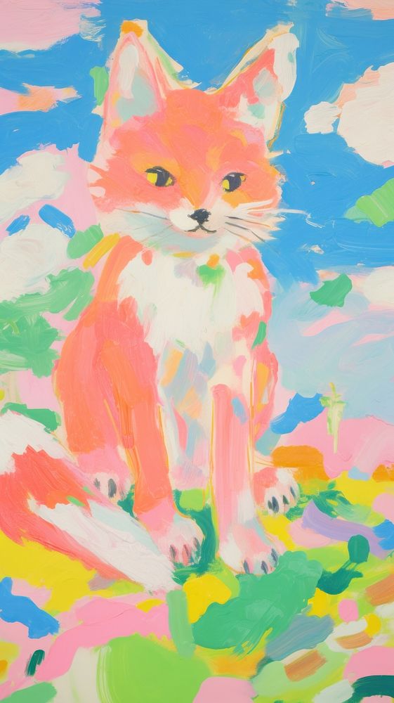 Fox painting art backgrounds.