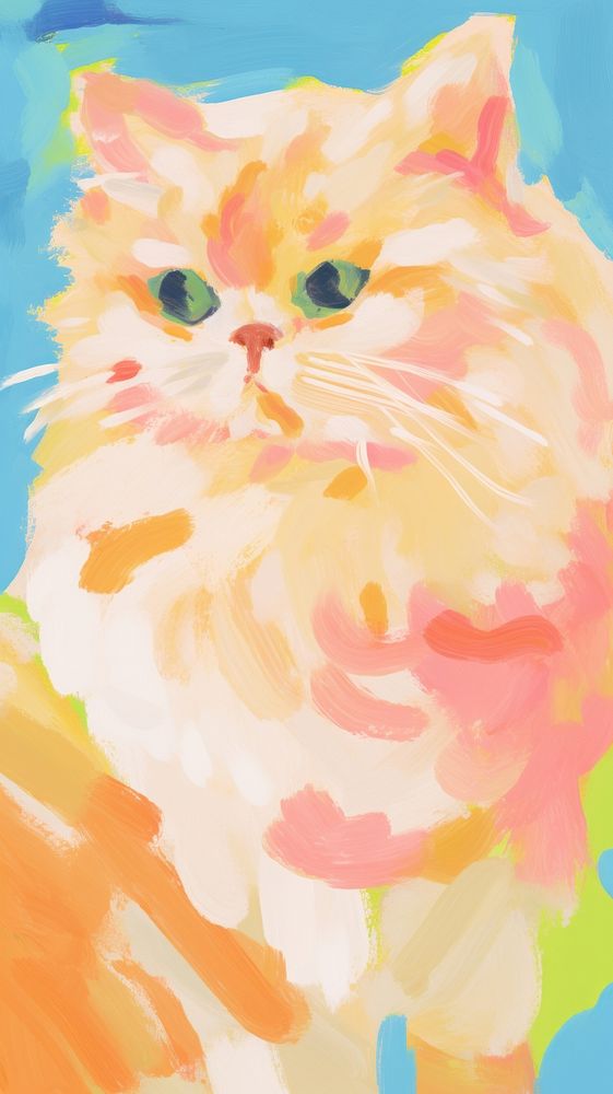 Persian cat painting art backgrounds.