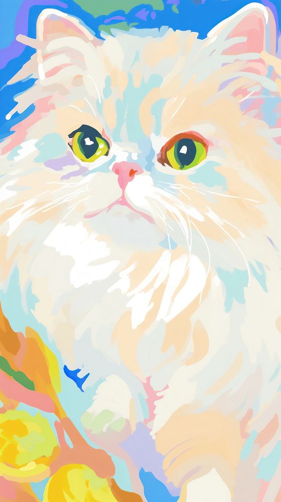 Persian cat painting backgrounds abstract.
