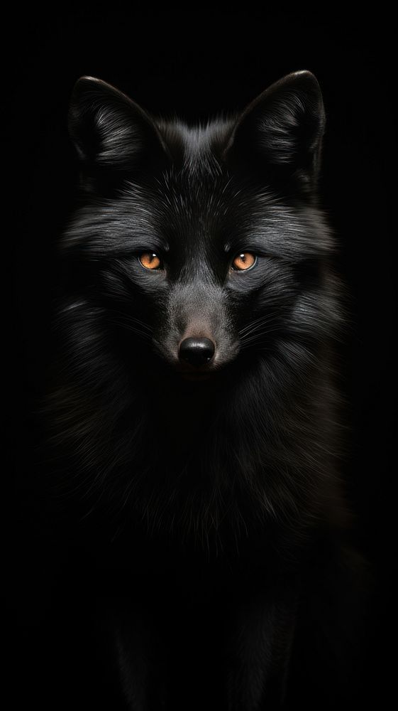  Black fox wildlife animal mammal. AI generated Image by rawpixel.