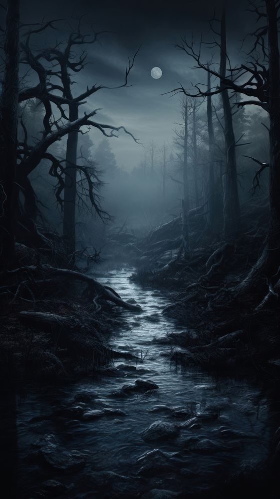  Black water outdoors nature night. AI generated Image by rawpixel.