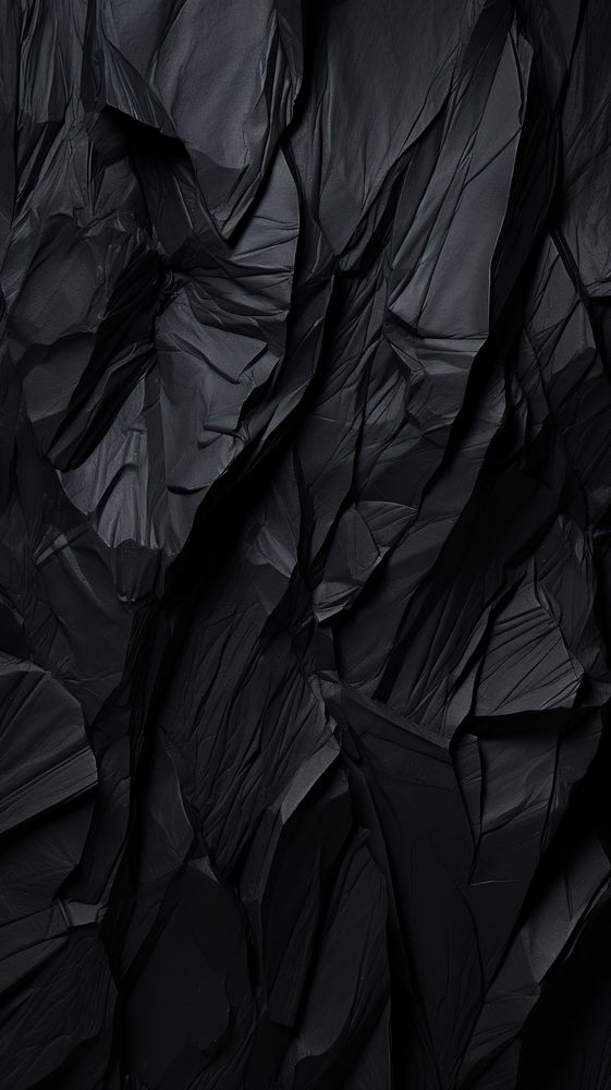  Black crumpled paper texture backgrounds monochrome wrinkled. 