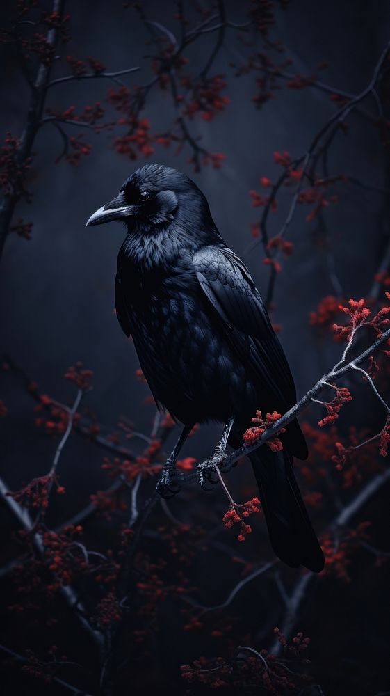  Crow blackbird animal monochrome. AI generated Image by rawpixel.