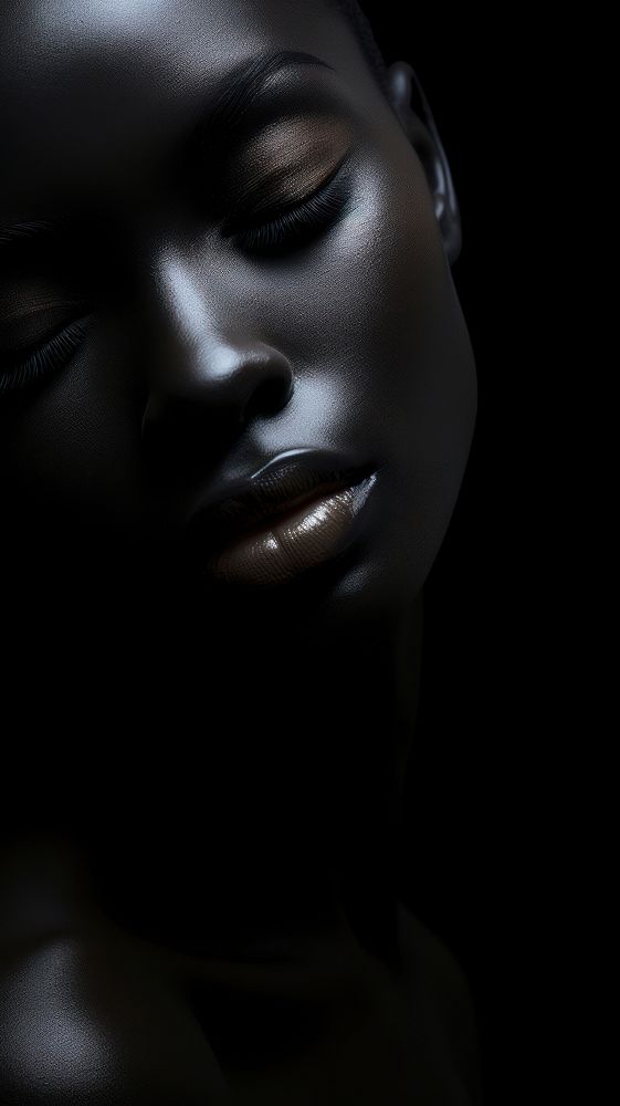  Skin portrait adult black. AI generated Image by rawpixel.