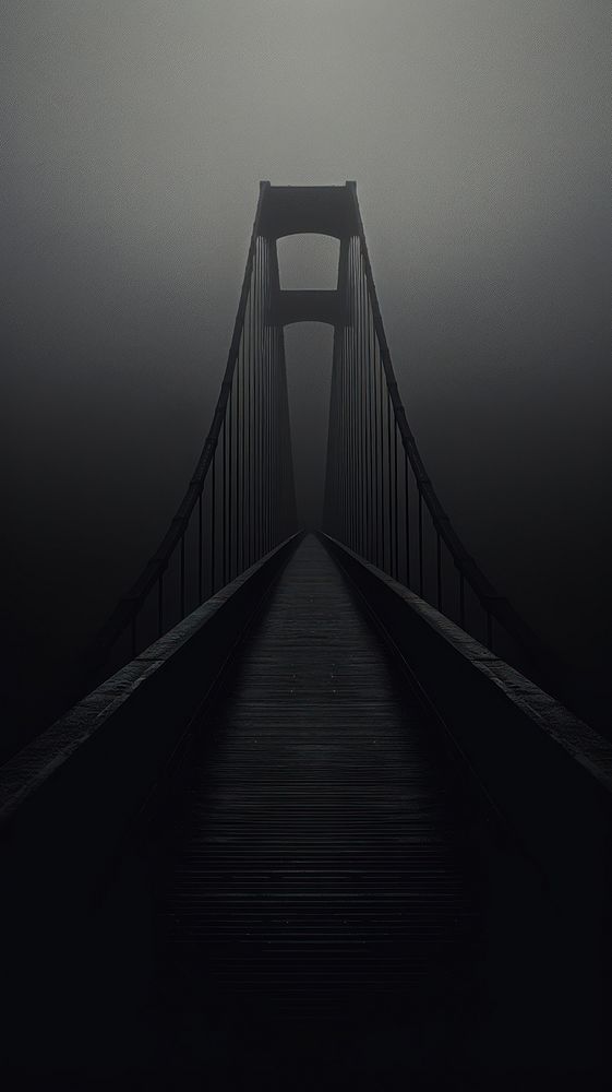  Bridge nature black fog. AI generated Image by rawpixel.