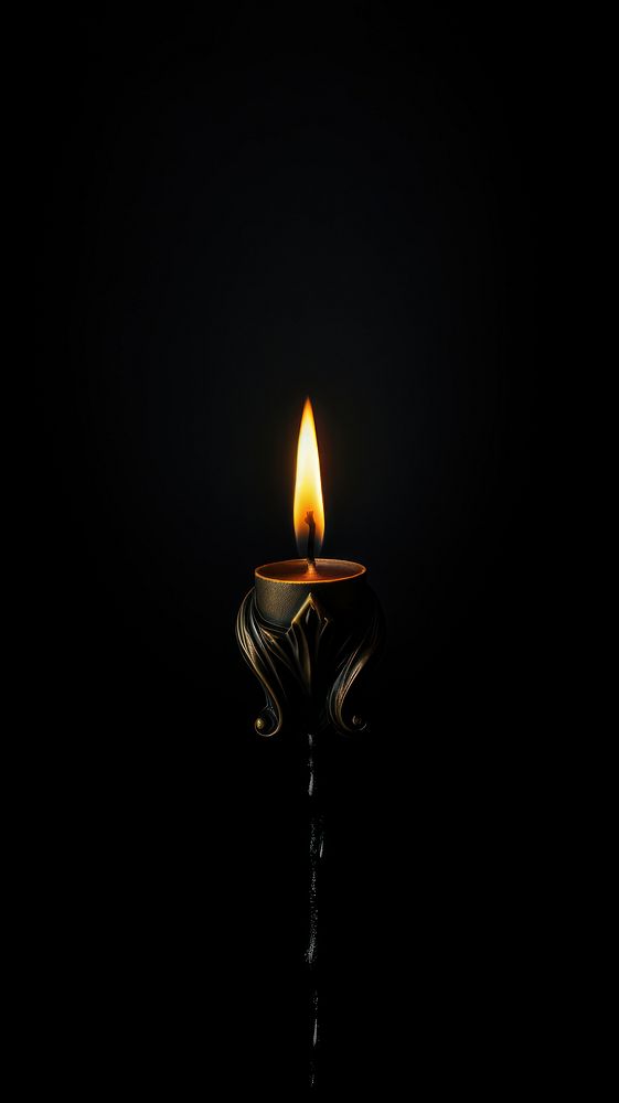  Candle in a dark room illuminated darkness lighting. AI generated Image by rawpixel.