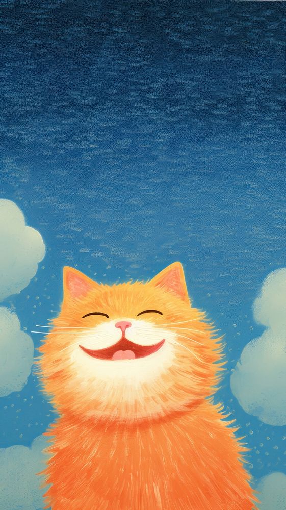 A happy cat backgrounds cartoon animal.