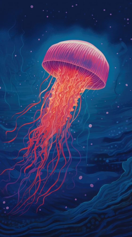 A jellyfish invertebrate transparent underwater.
