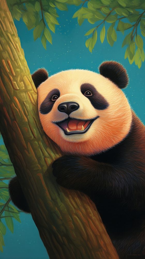 An cute panda wildlife cartoon animal.