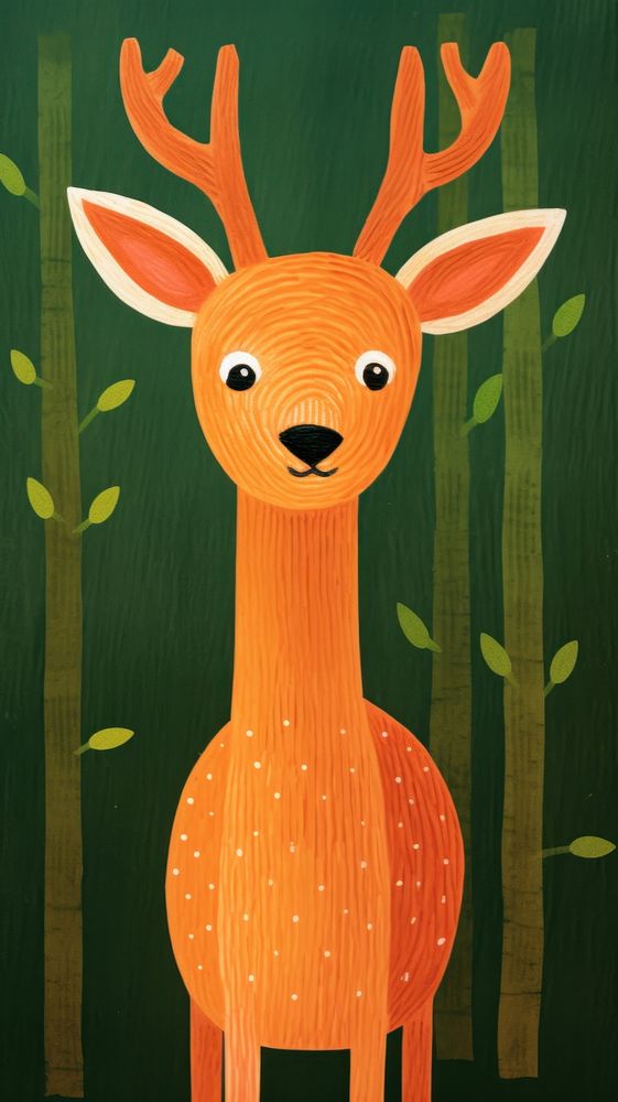 A cute deer painting animal mammal.