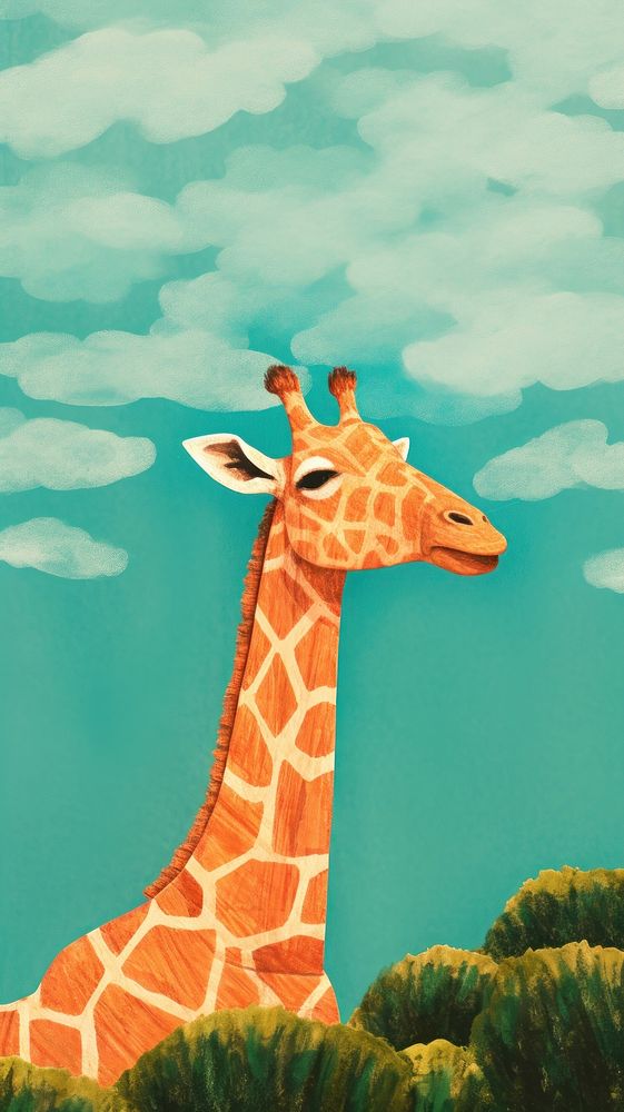 A giraffe wildlife outdoors animal.