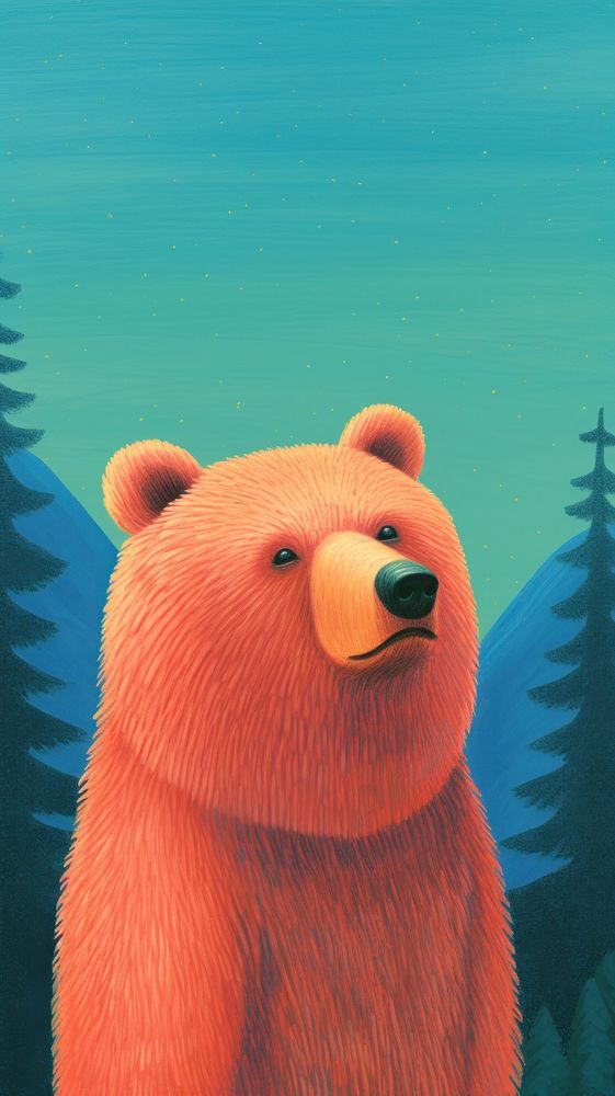 An cute bear mammal red representation.