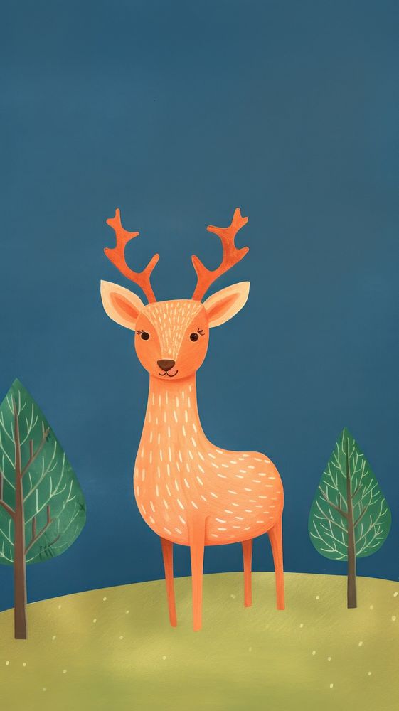 A cute deer animal mammal art.