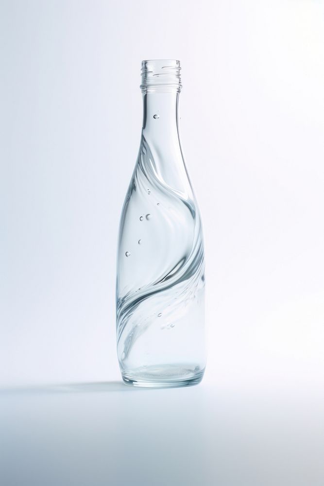 Abstract water bottle glass transparent vase.