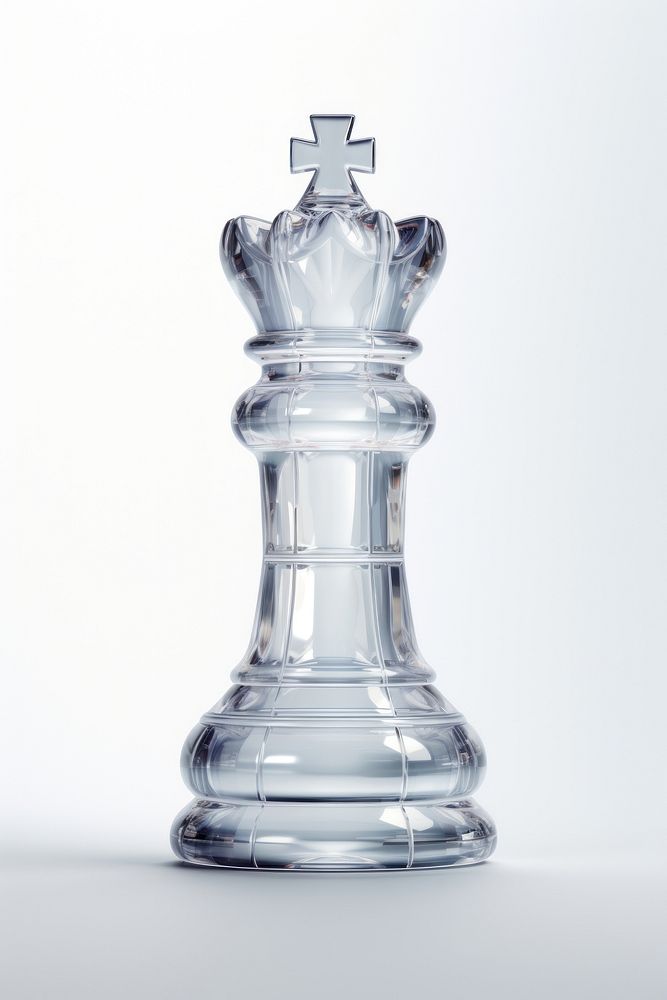 3d transparent glass style of king giant chess white background chessboard drinkware.