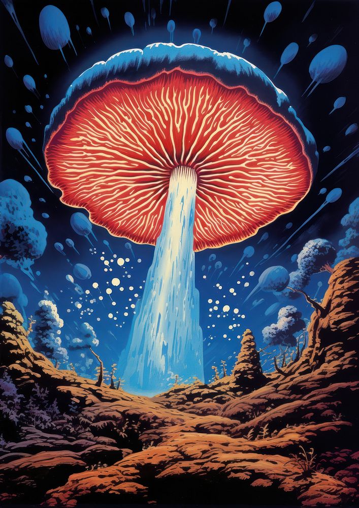 A mushroom outdoors nature art.