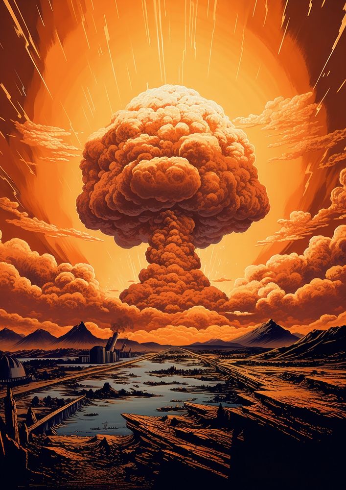 A nuclear explosion architecture landscape exploding.