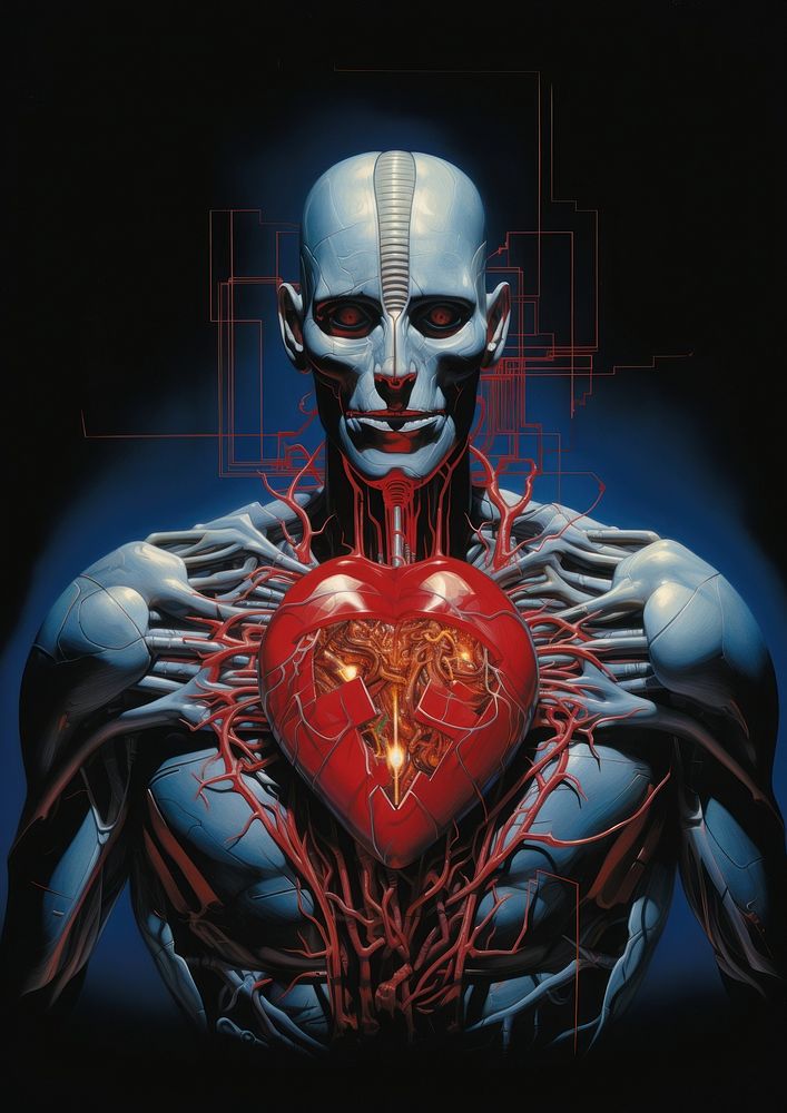 A human heart adult technology futuristic.
