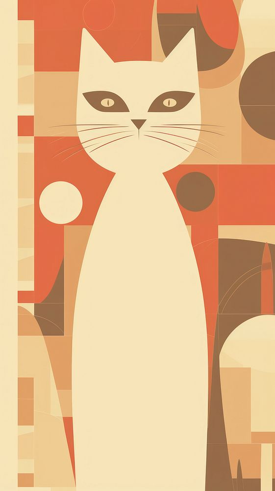  Cat art pattern mammal. AI generated Image by rawpixel.