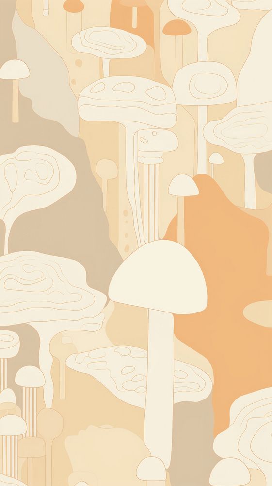  Fungi wallpaper mushroom pattern. AI generated Image by rawpixel.