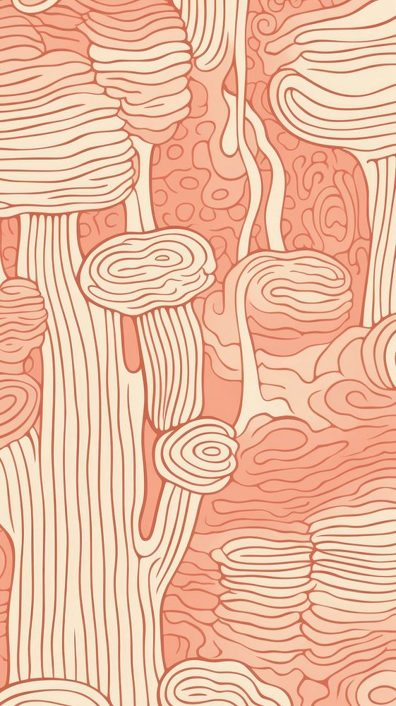  Fungi pattern art line. AI generated Image by rawpixel.