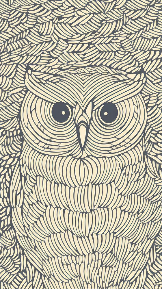  Owl art pattern drawing. AI generated Image by rawpixel.