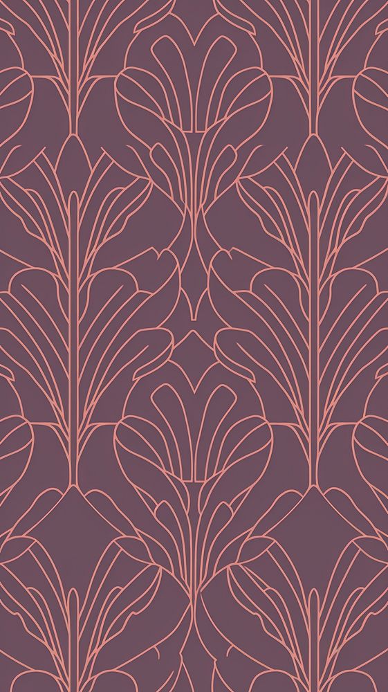  Lotus pattern wallpaper line. AI generated Image by rawpixel.