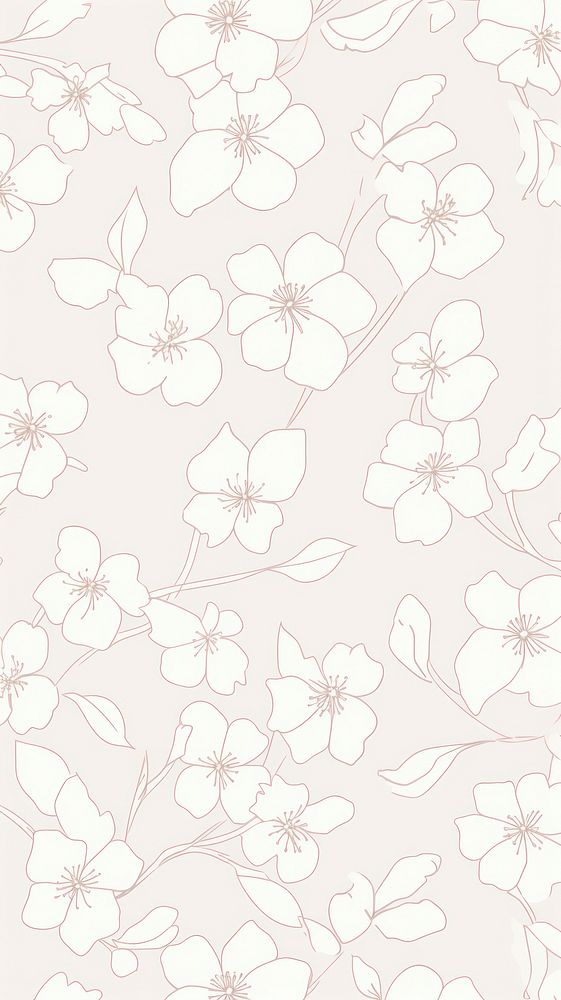  Sakura pattern wallpaper flower. AI generated Image by rawpixel.