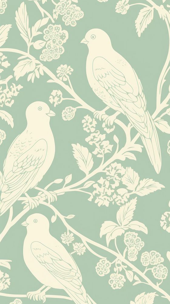  Lovebird wallpaper pattern animal. AI generated Image by rawpixel.