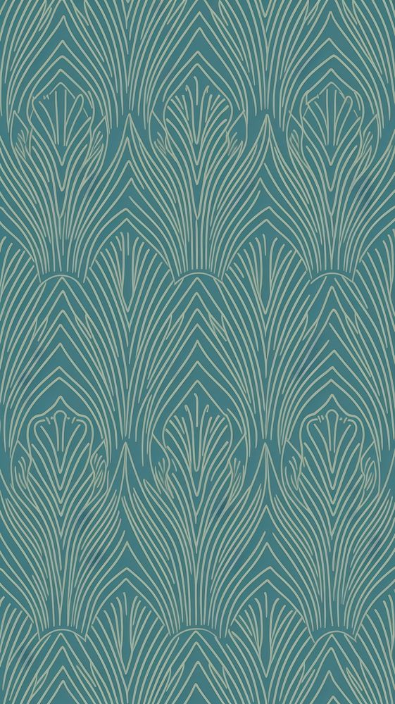  Peacock wallpaper pattern line. AI generated Image by rawpixel.