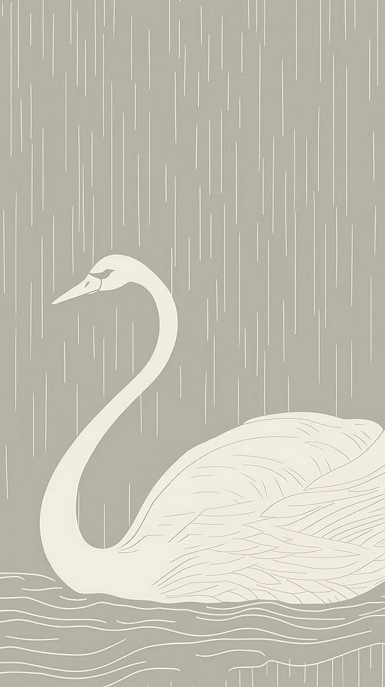  Swan animal bird line. AI generated Image by rawpixel.