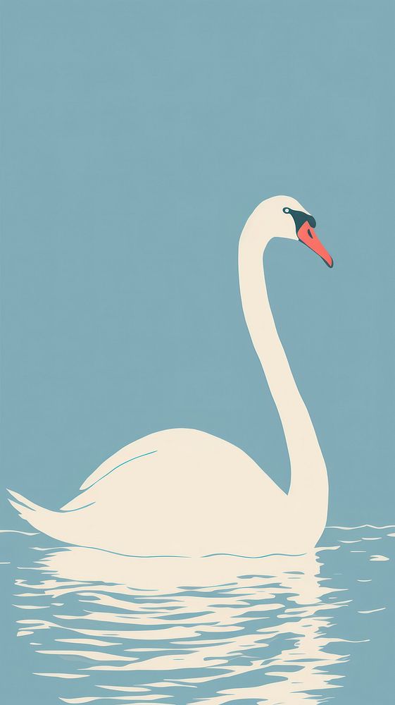  Swan animal bird reflection. AI generated Image by rawpixel.