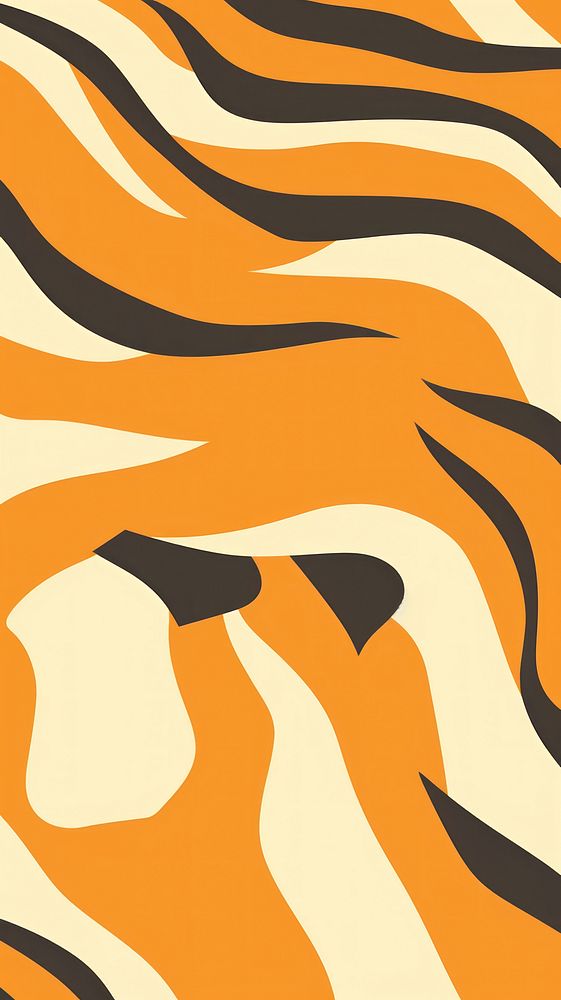  Tiger pattern line art. AI generated Image by rawpixel.