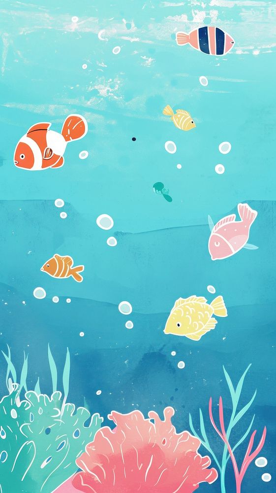 Cute under the sea illustration outdoors nature ocean.