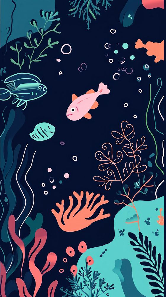 Cute under the sea illustration outdoors cartoon pattern.