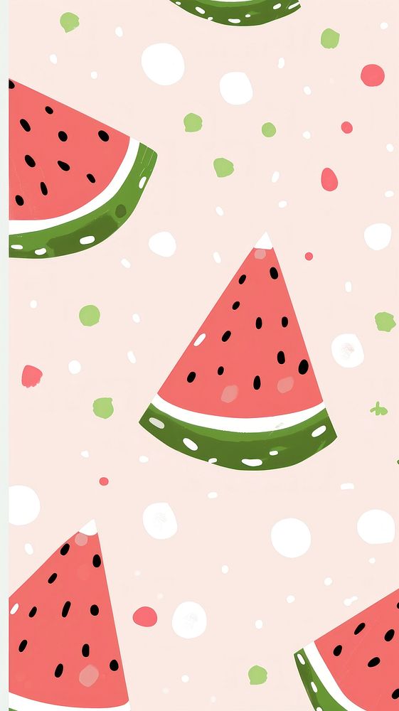 Cute watermelons illustration pattern fruit plant.