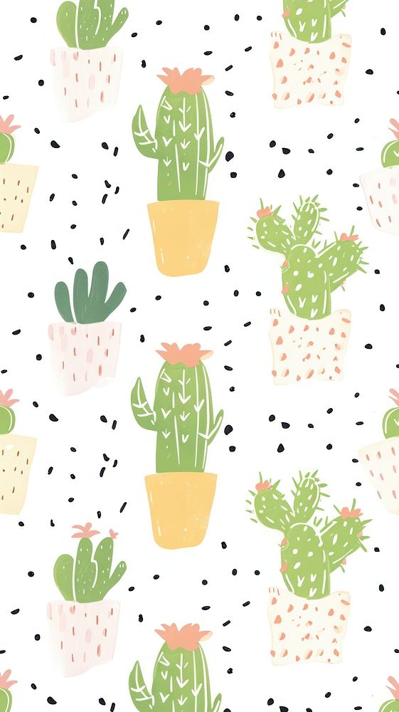 Cute cactus illustration outdoors pattern nature.