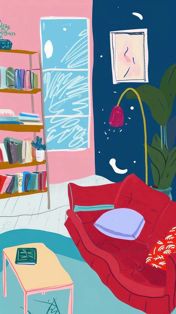 Cute living room illustration furniture Free Photo Illustration