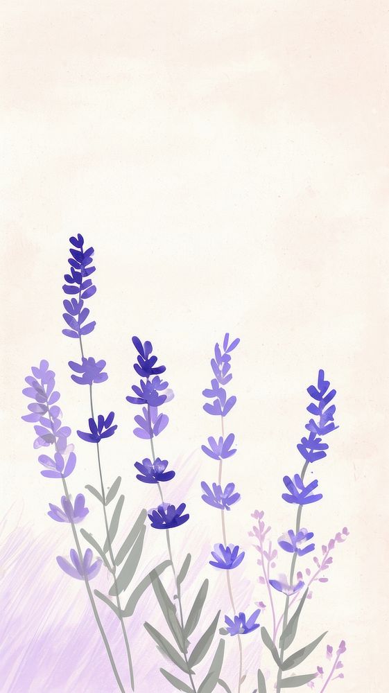 Cute mini lavenders illustration blossom flower purple.