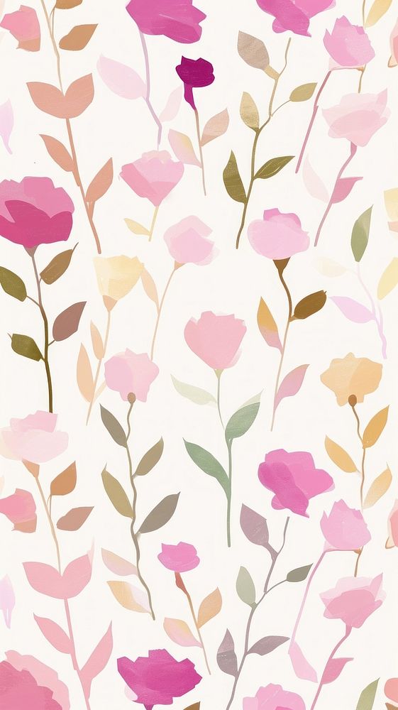 Cute rose fields illustration wallpaper pattern flower.