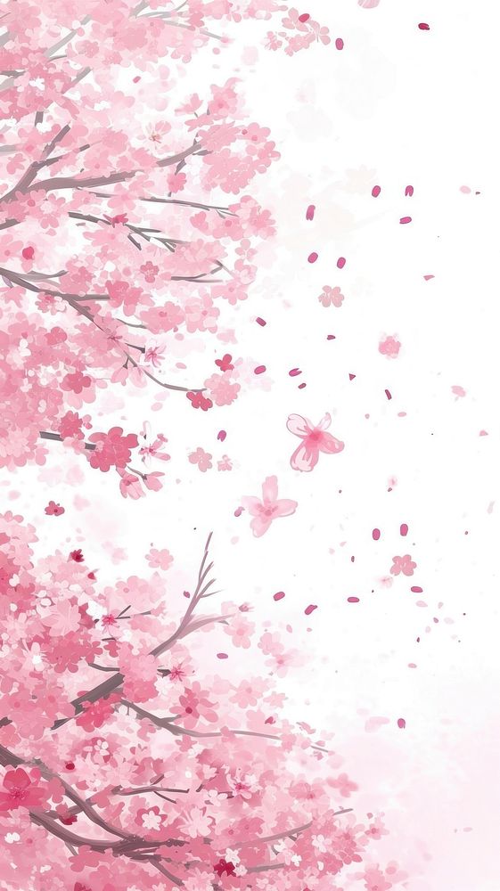 Cute sakura season illustration blossom flower plant.