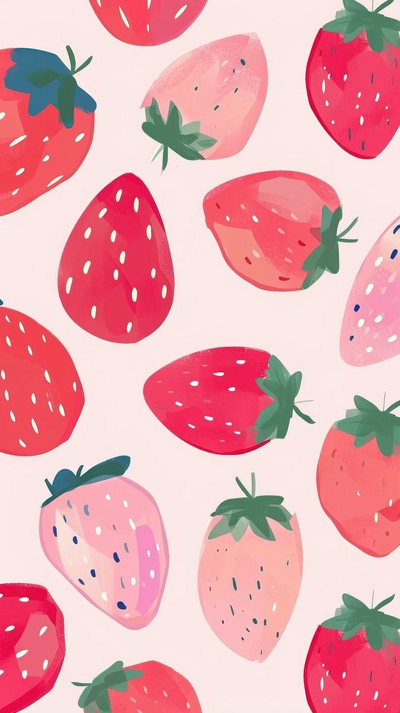 Cute strawberrys illustration fruit plant food.