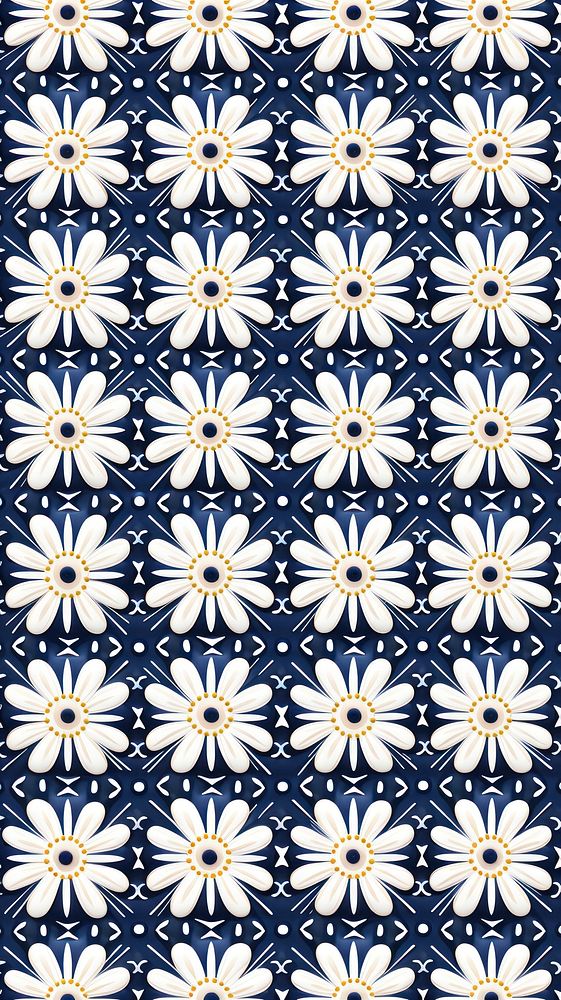 Tile pattern of chamomile backgrounds white art.