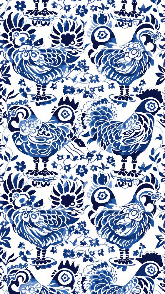 Tile pattern of chicken art backgrounds porcelain.