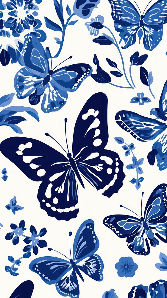 Butterfly backgrounds porcelain pattern.