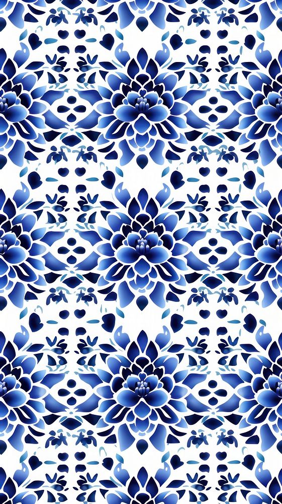Tile pattern of dahlia art backgrounds blue.