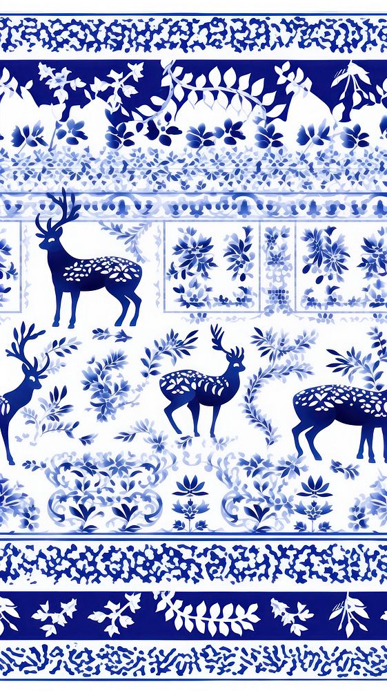 Tile pattern of deer art backgrounds porcelain.